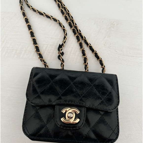 Vintage Chanel Mini Chain Square Flap Bag - Picture 2 of 4